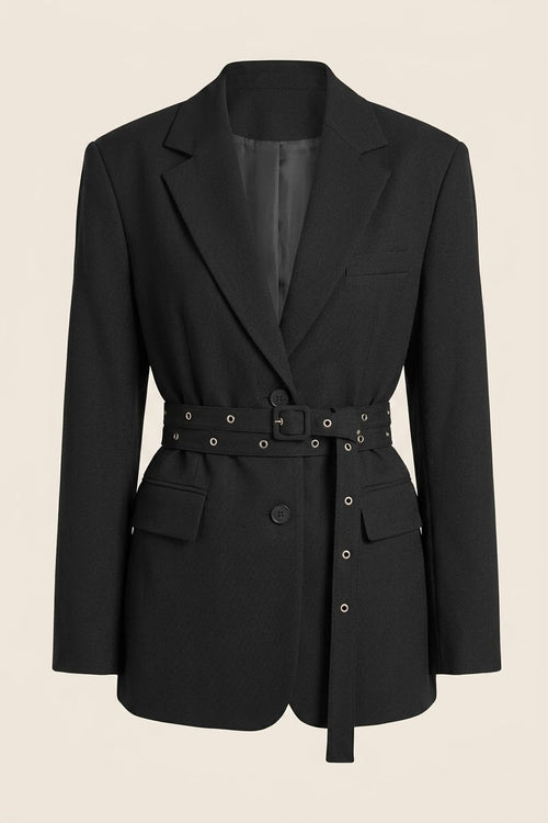 Blazer oversize com cinto estilo urbano casual cool sofisticado da Bangaram Shop 