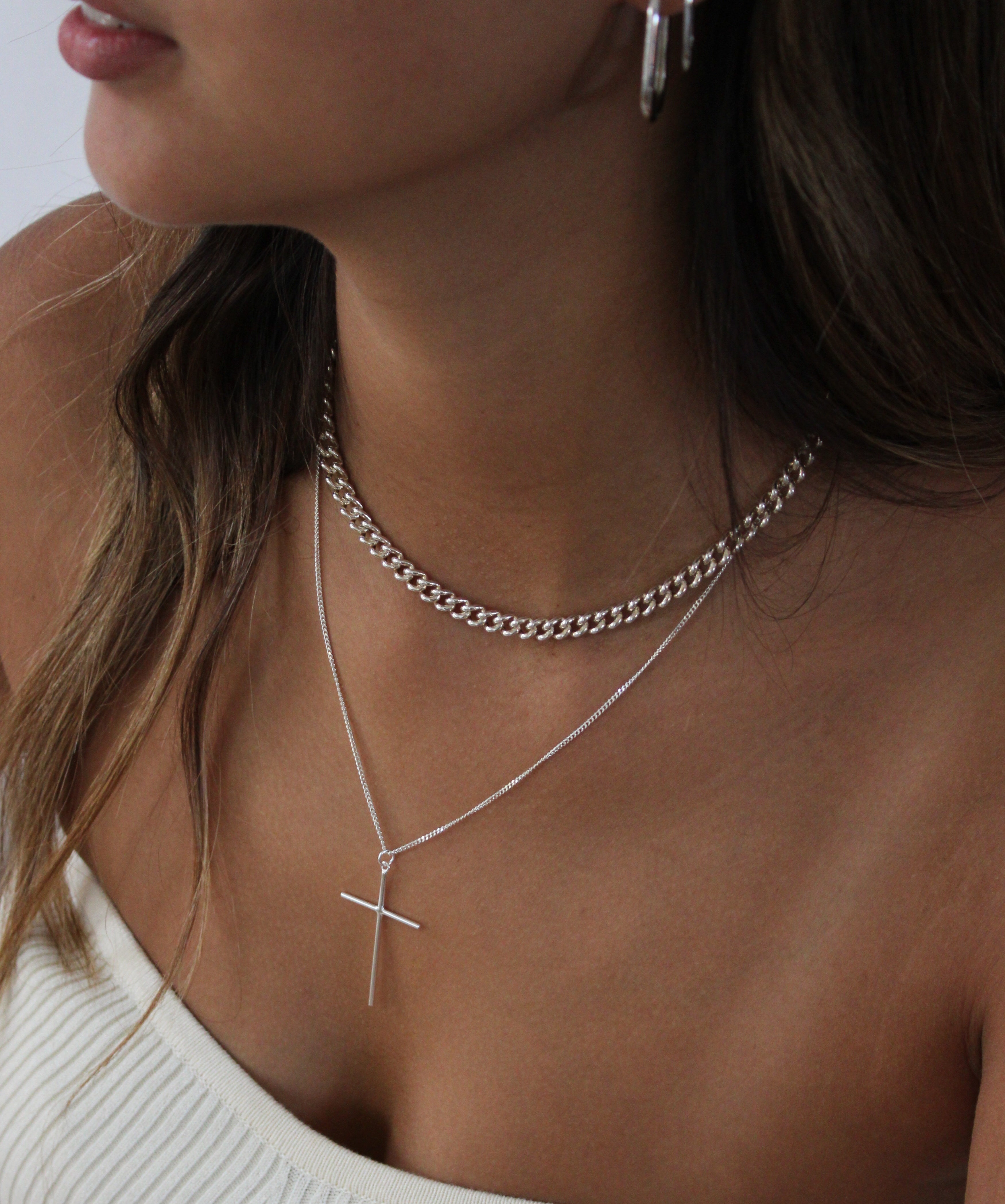 Colar de malha batida, Prata de lei . estilo e sofisticação. Acessórios intemporais  em prata 