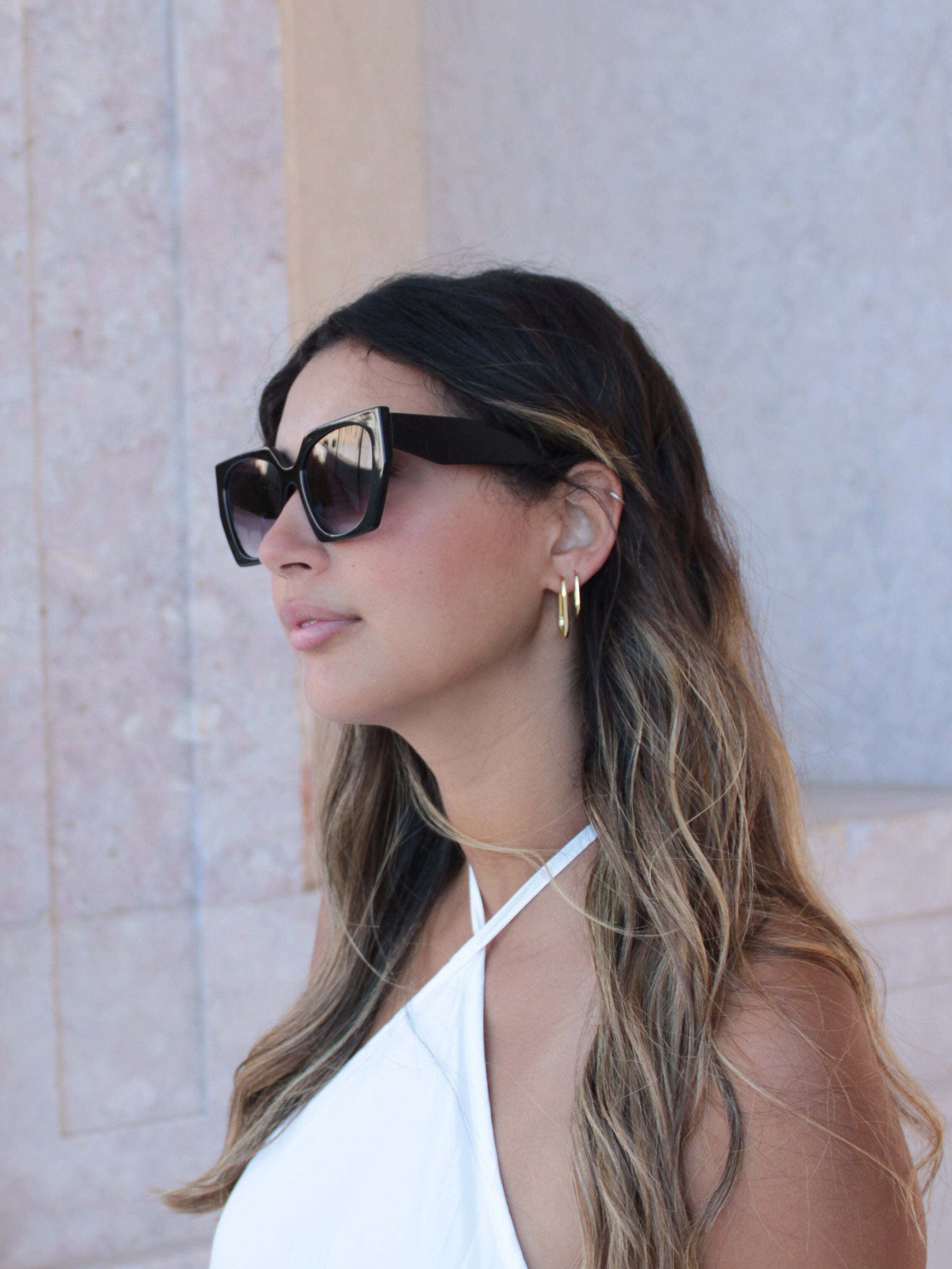 Óculos de armação grande estilo retro 