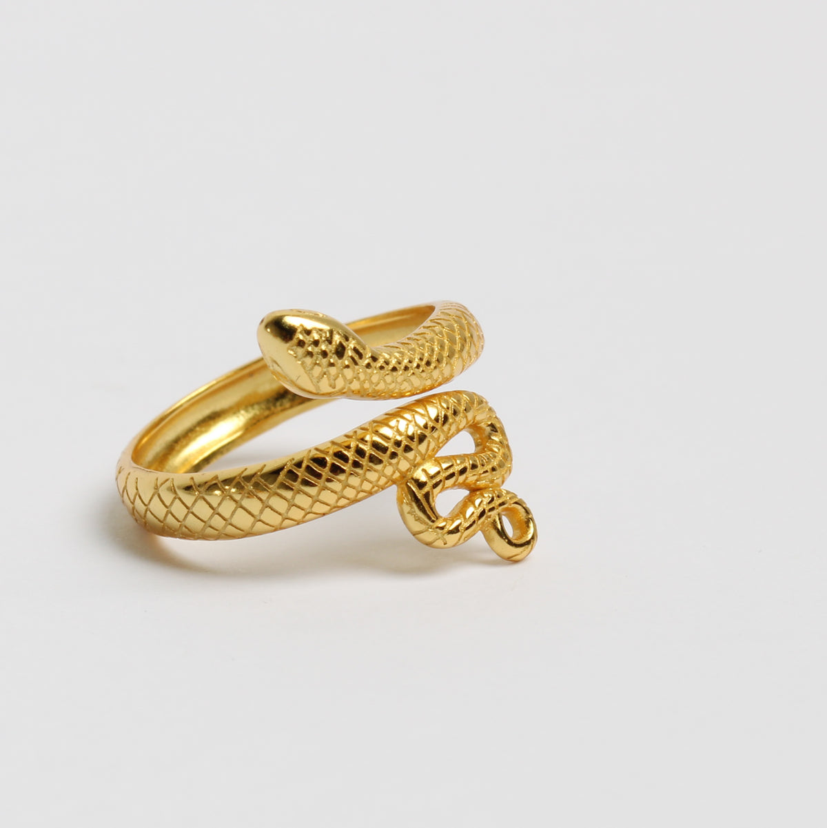 anel de cobra ajustável em prata de lei banhada a ouro 925 bangaram sop 